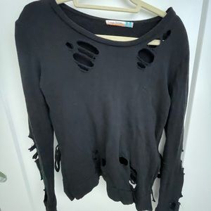 Vintage Havana Distressed Black Sweatshirt